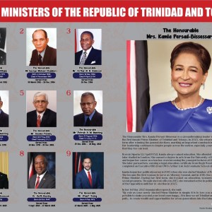 The Prime Ministers of Trinidad and Tobago - [Chart, Teaching Aid, Poster] 🇹🇹 Size: 25" x 18", Excellent