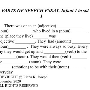 Parts of speech - essay