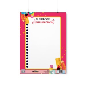 Classroom Announcement Poster/Chart Communication Tool [18" x 24"] Excellent, effective and eye-catching design - Pattern 5