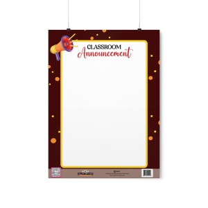 Classroom Announcement Poster/Chart Communication Tool [18" x 24"] Excellent, effective and eye-catching design- Pattern 6