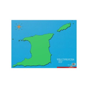 Outline of Trinidad and Tobago Chart / Poster / Teaching Aid [Size: 24" x 18"] Smarter Choice!'