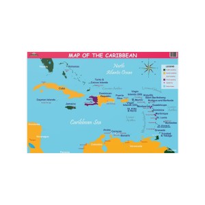 Map of the Caribbean: Chart / Poster / Teaching Aid [Size: 36" x 27"]  Smarter Choice! STEM