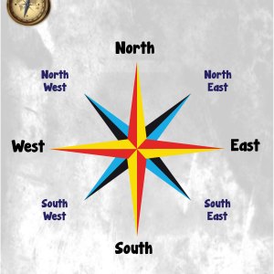 The Cardinal Points:  Chart / Teaching Aid / Poster - Size: 18" x 24" Smarter Kids!