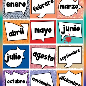 Los Meses del Año - Chart / Teaching Aid / Poster [Size: 18" x 24"] -